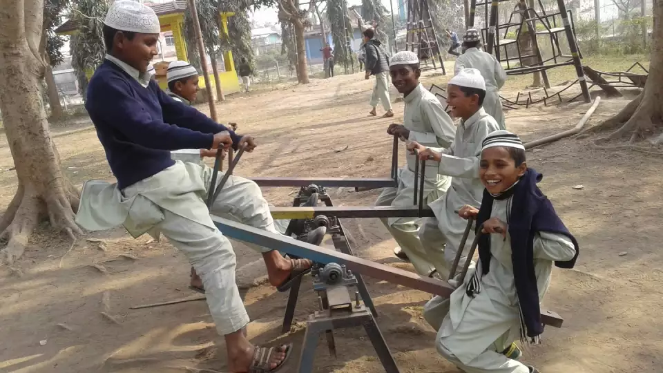 Recess time enjoyed by students in Nepal