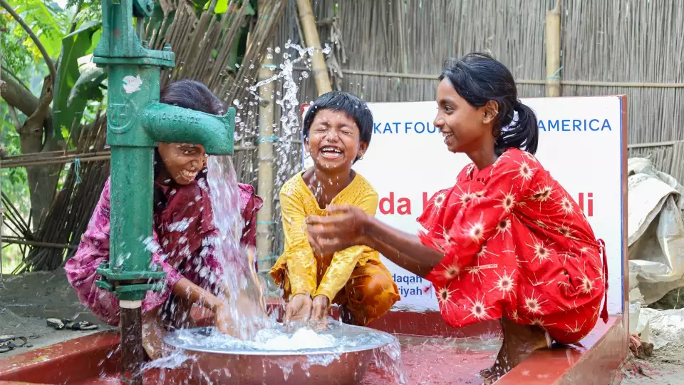 Access to refreshing water helps families with safety and security for their children.