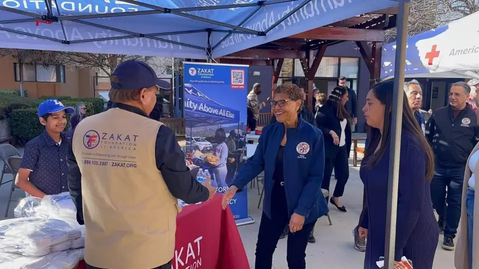 Mayor Karen Bass of Los Angeles visited our command post in Canoga Park, California during the wildfire relief efforts.