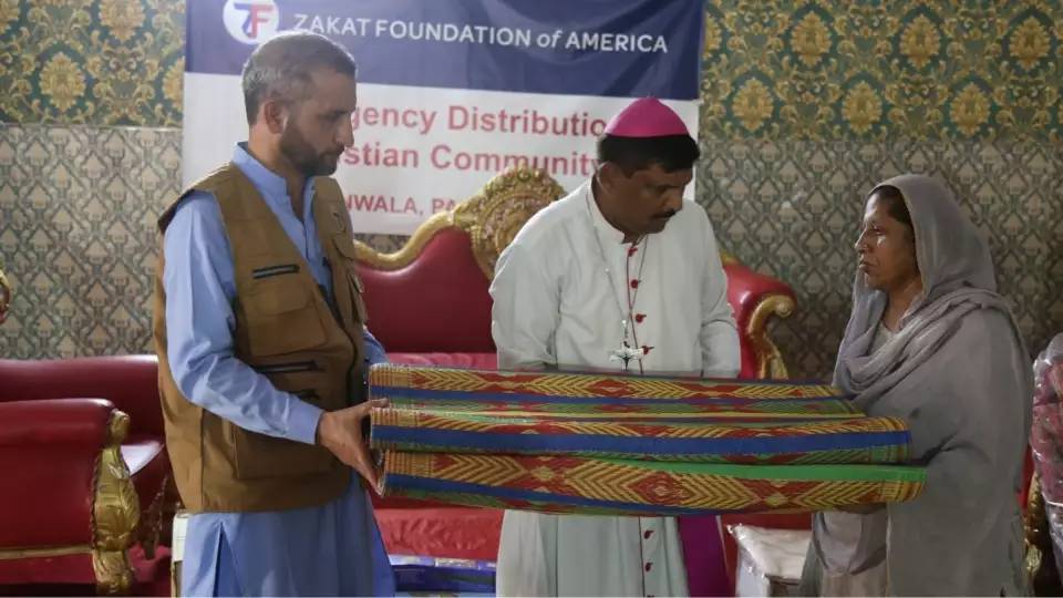 Families affected by the Jaranwala church fires in Pakistan receive essentials.