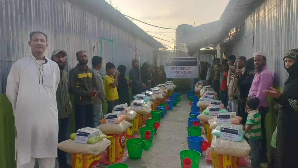 Families in Nepal receive emergency supplies after facing monsoon flooding.