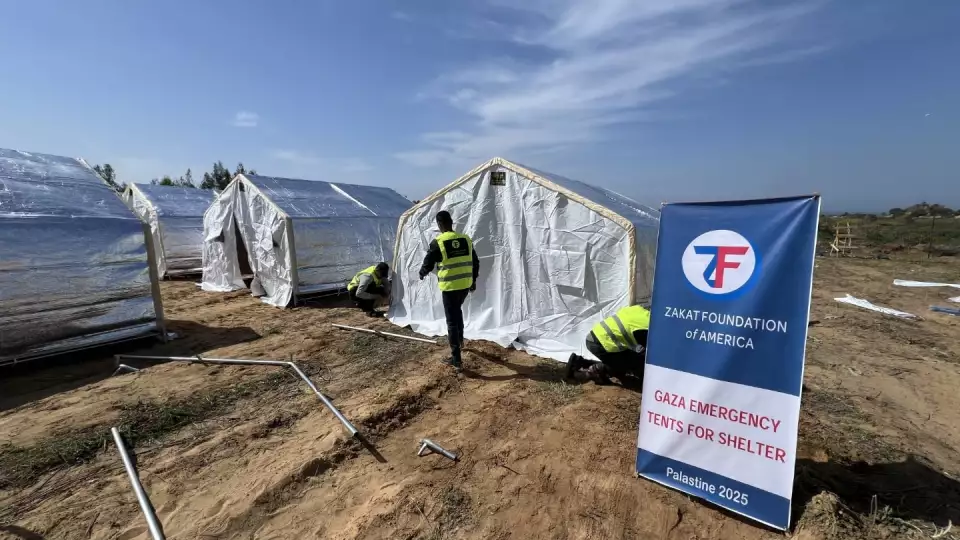 Our tent shelter in Gaza, Palestine will help keep families safe from extreme weather, and secure from exposure to other elements.