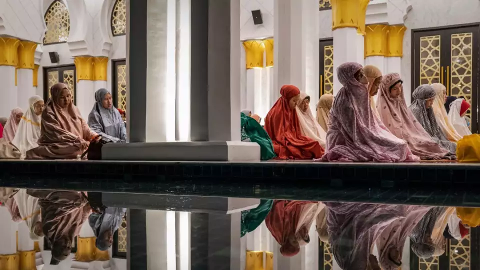 Indonesian Muslims perform Tarawih prayers to mark the start of the holy month of Ramadan at the Sheikh Zayed Solo Grand Mosque on March 22, 2023 in Solo City, Indonesia. Indonesia, which has the world's largest Muslim population, marked the beginning of Ramadan on Thursday with Tarawih prayers. Ulet Ifansasti, Getty Images