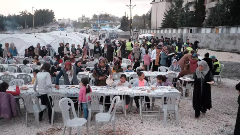 Ramadan is celebrated i our tent village in Turkieye after the 2023 earthquake