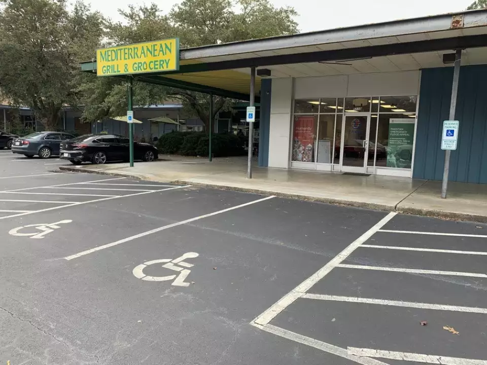 The Zakat Foundation Early Voting Location has a good mediterranean restaurant nearby and lots of parking