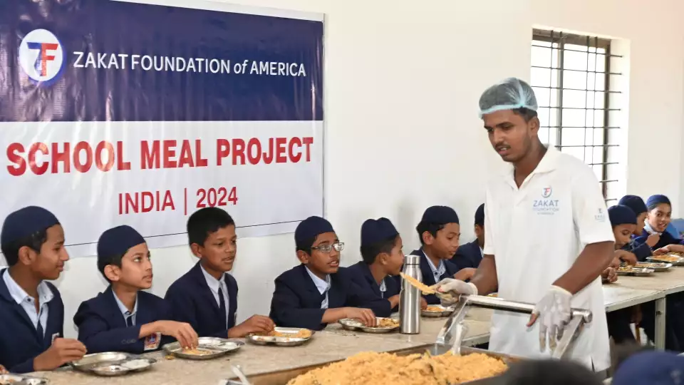 Food security for school children in India helps with focus during lessons.