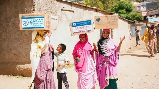 image of three ethiopia muslim women ramadan relief packages