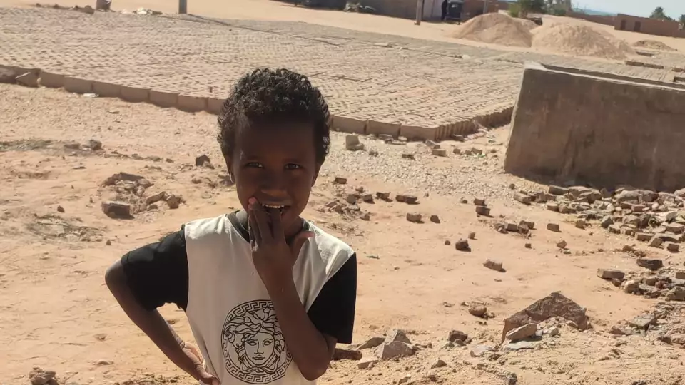 A young Sudanese boy receives critical hygiene products to ensure his health